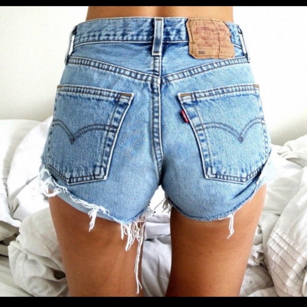 Vintage Levi’s 501 High Waisted denim shorts
